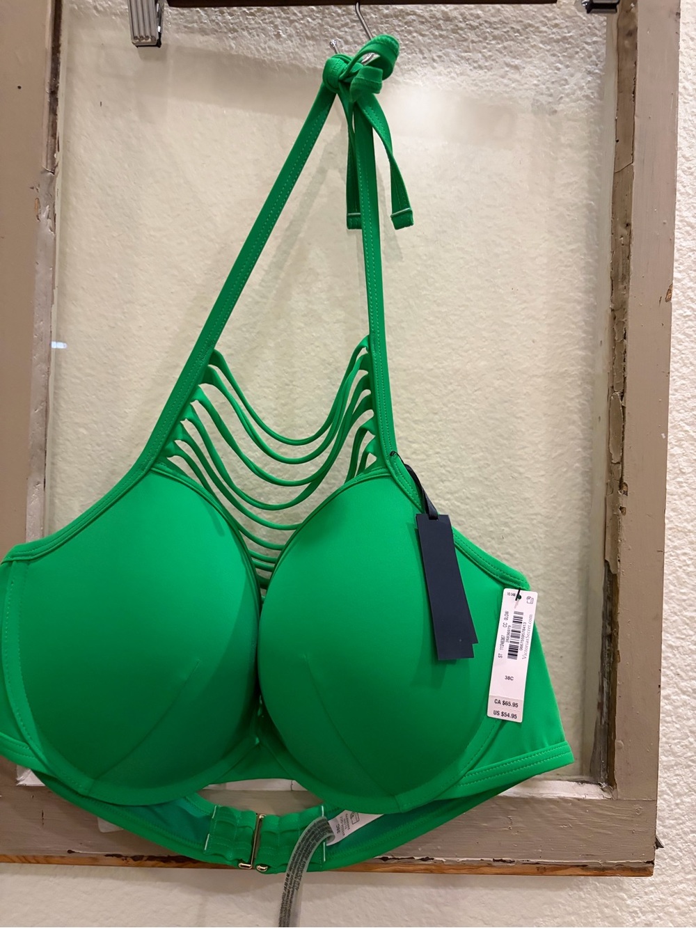 Victoria's Secret Neon Green Strappy Halter Push-Up Bra